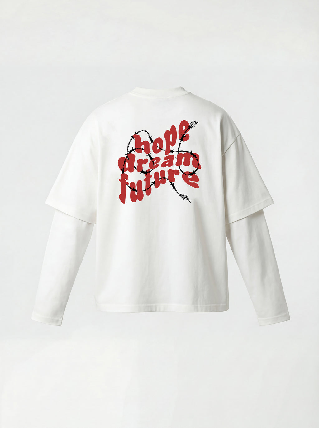 T-SHIRT LONG SLEEVE "HOPE DREAM" - BIANCO
