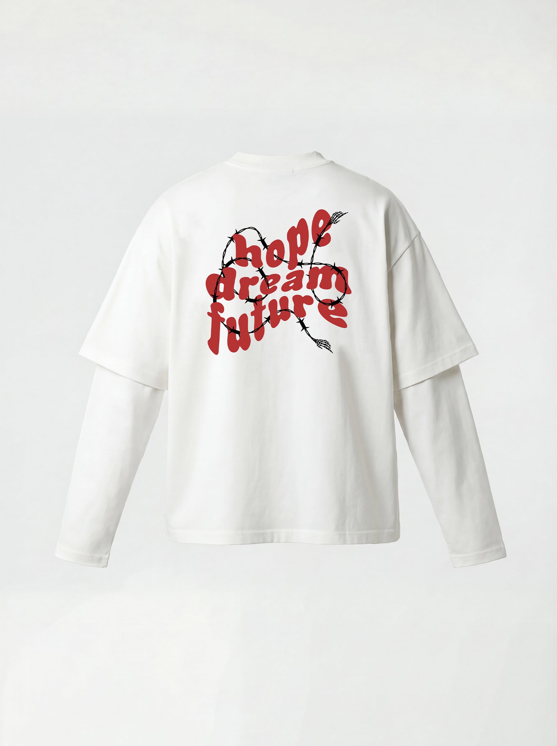 T-SHIRT LONG SLEEVE "HOPE DREAM" - BIANCO