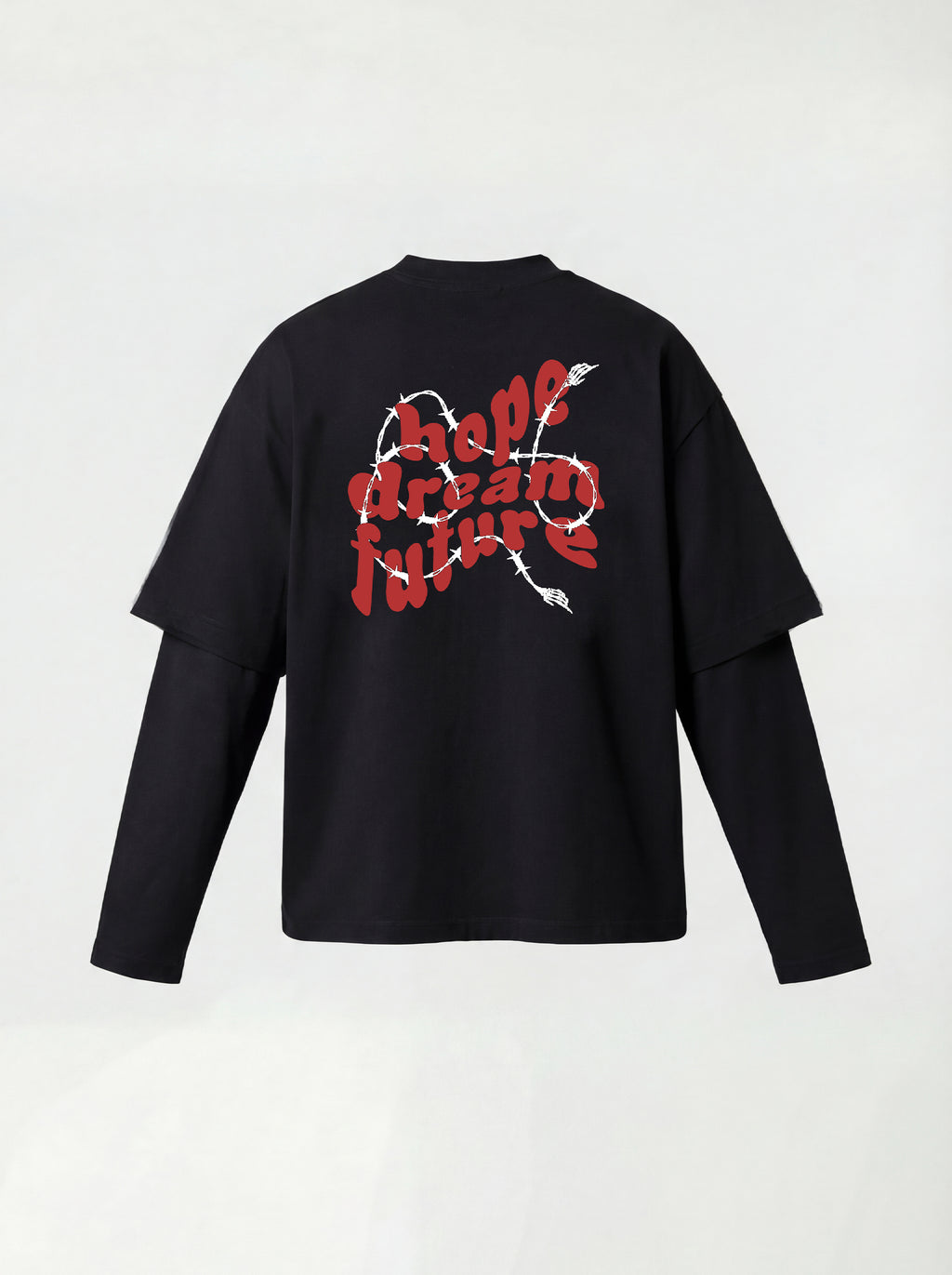 T-SHIRT LONG SLEEVE "HOPE DREAM" - NERO