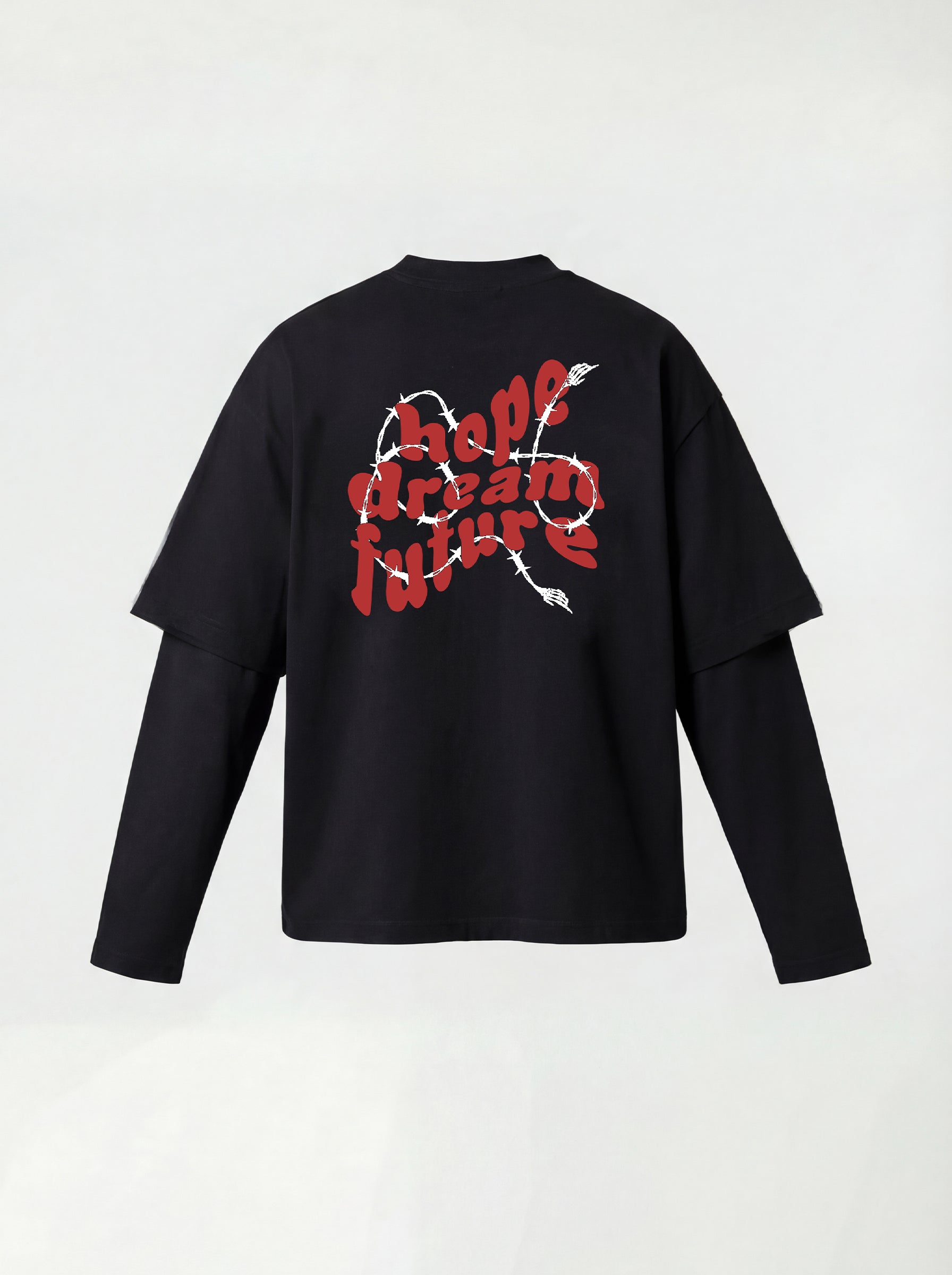 T-SHIRT LONG SLEEVE "HOPE DREAM" - NERO