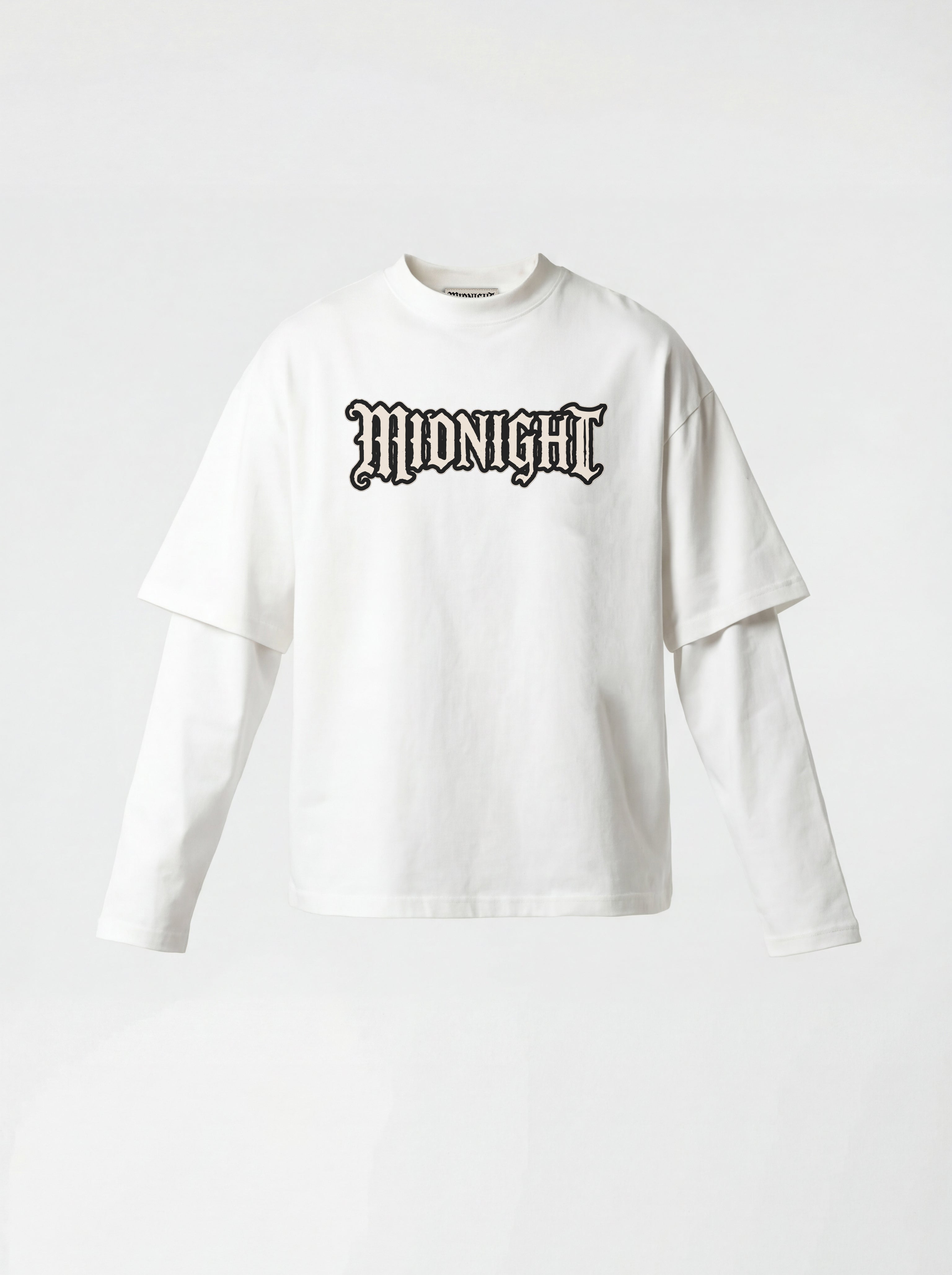 T-SHIRT LONG SLEEVE "MIDNIGHT ICON" - BIANCO