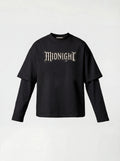 T-SHIRT LONG SLEEVE "MIDNIGHT ICON" - NERO
