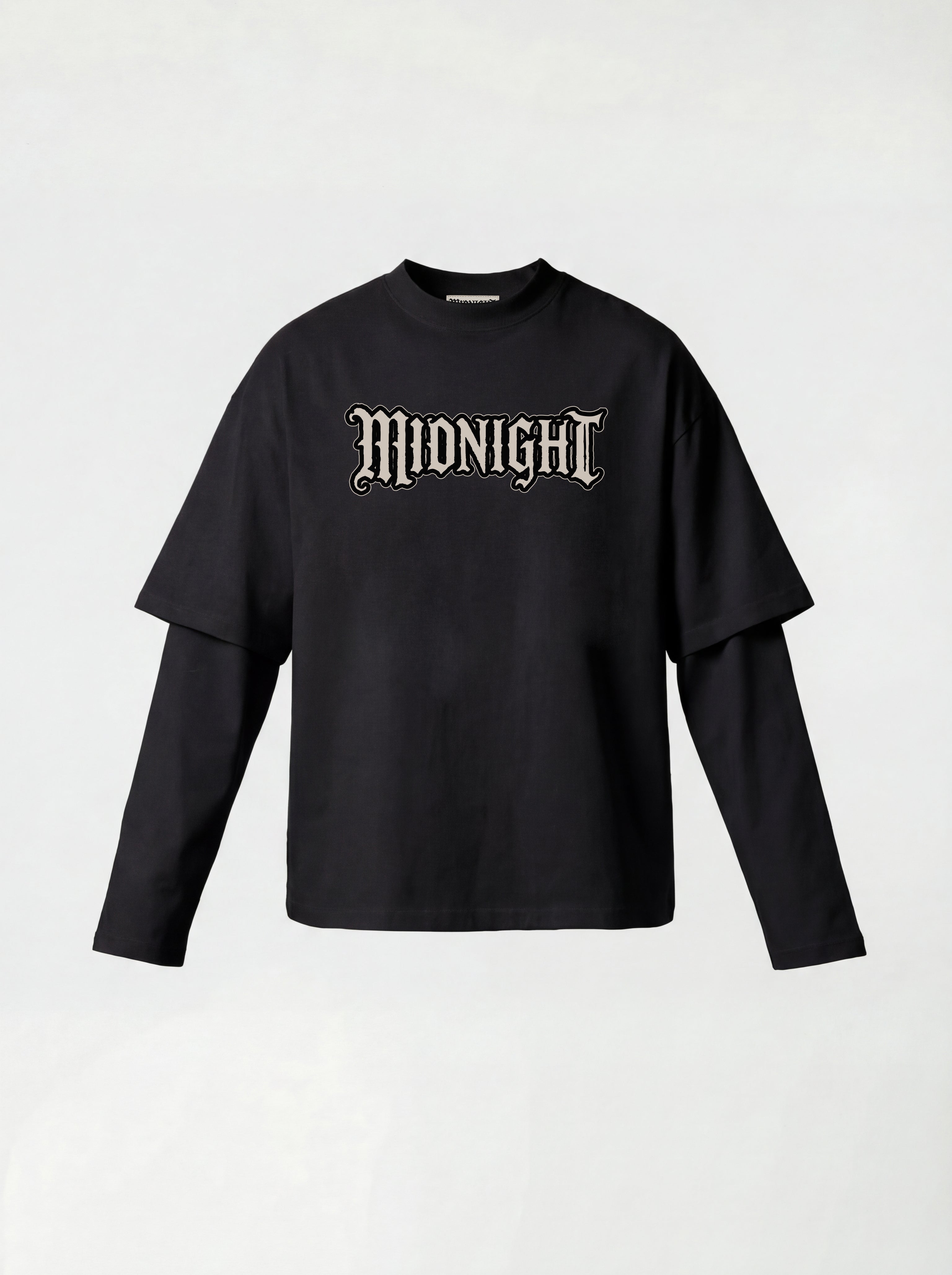 T-SHIRT LONG SLEEVE "MIDNIGHT ICON" - NERO