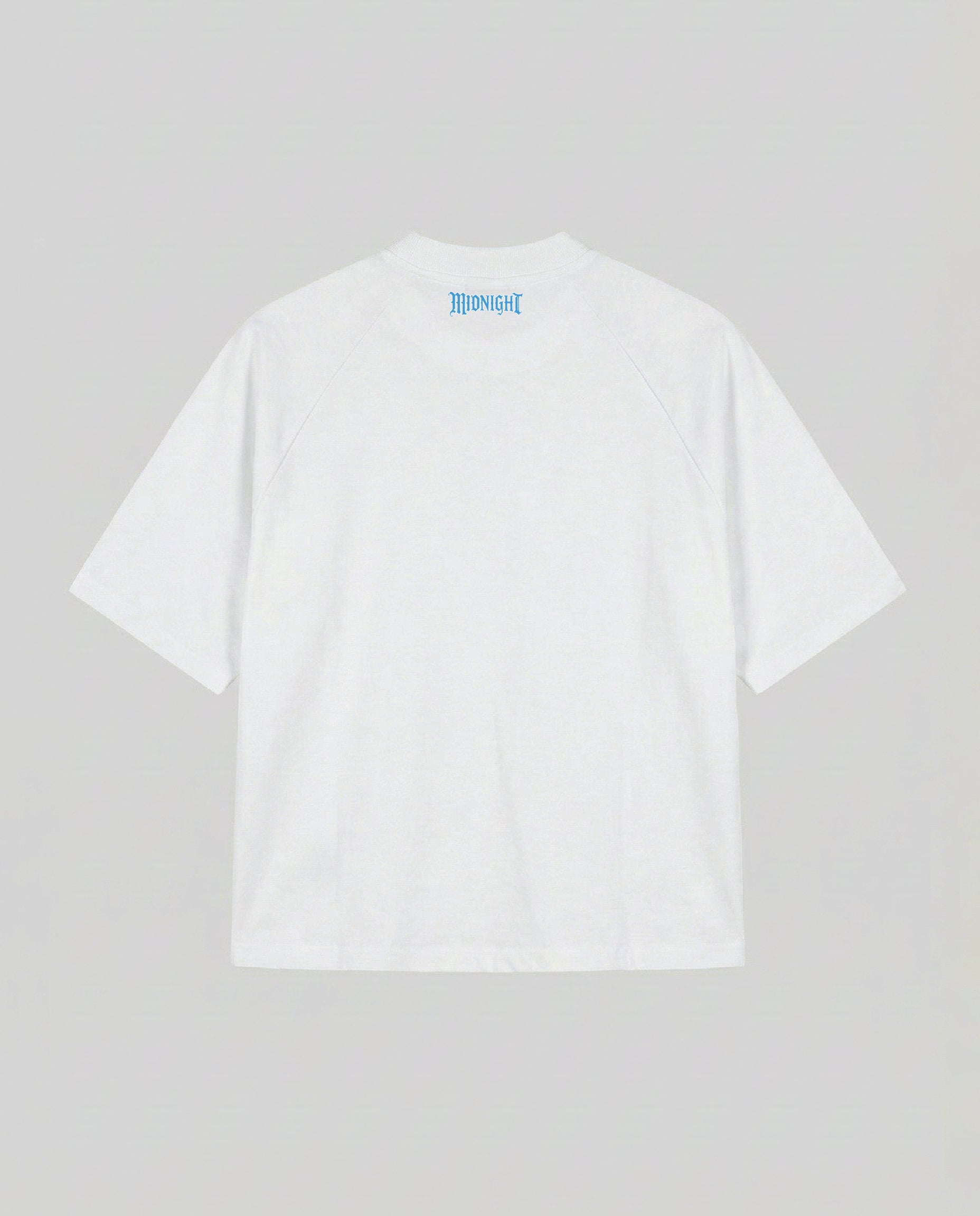 T-SHIRT OVER , TAGLIO SPALLA STAMPA "LOYAL" - BIANCO