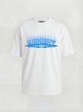 T-SHIRT ESSENTIAL  "MIDNIGHT BLU FLAME" - BIANCO
