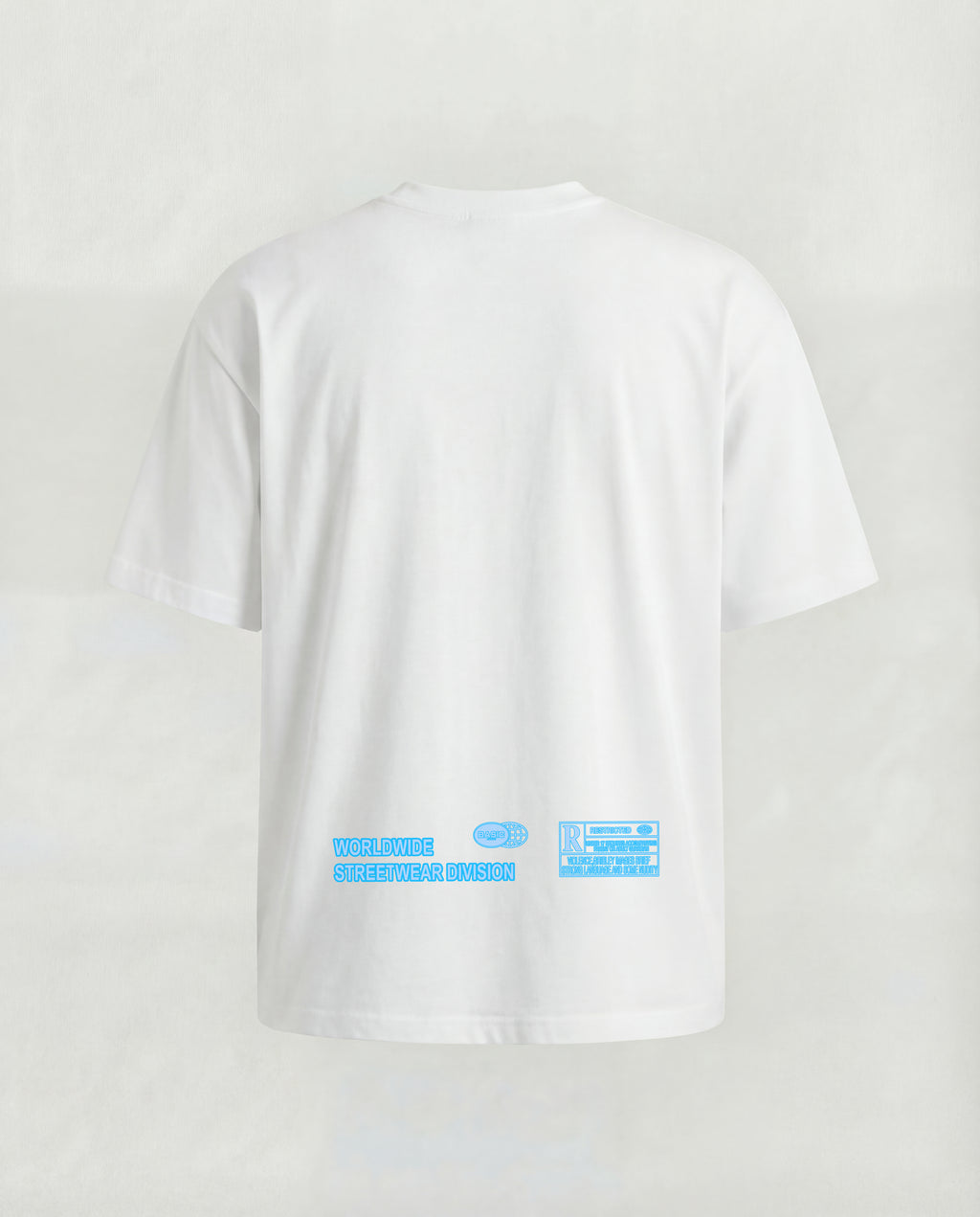 T-SHIRT ESSENTIAL  "MIDNIGHT BLU FLAME" - BIANCO