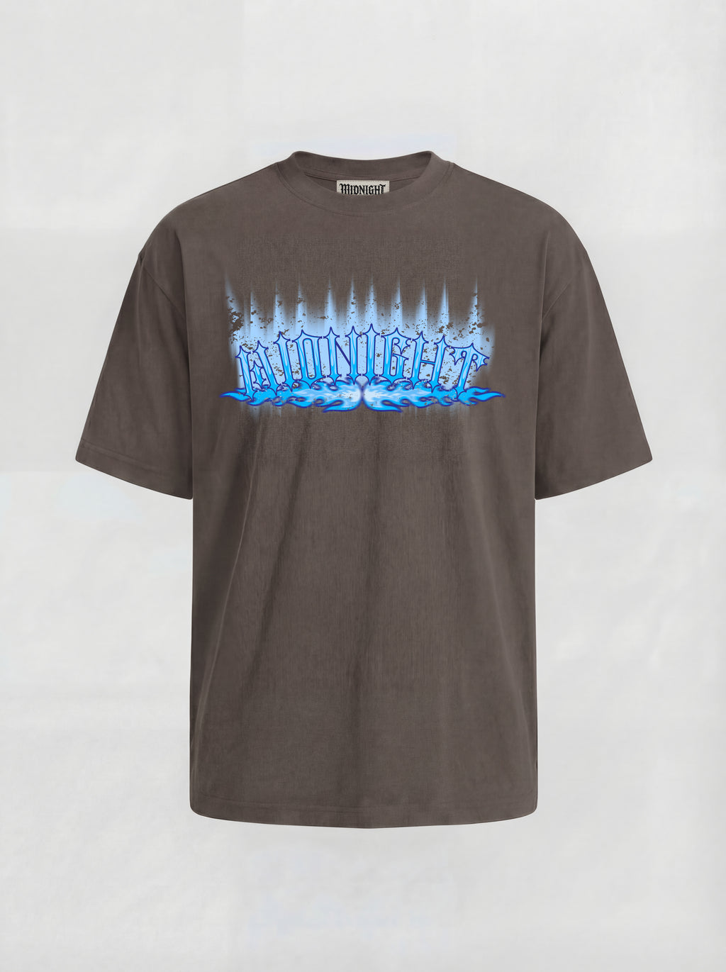 T-SHIRT ESSENTIAL  "MIDNIGHT BLU FLAME" - BROWN