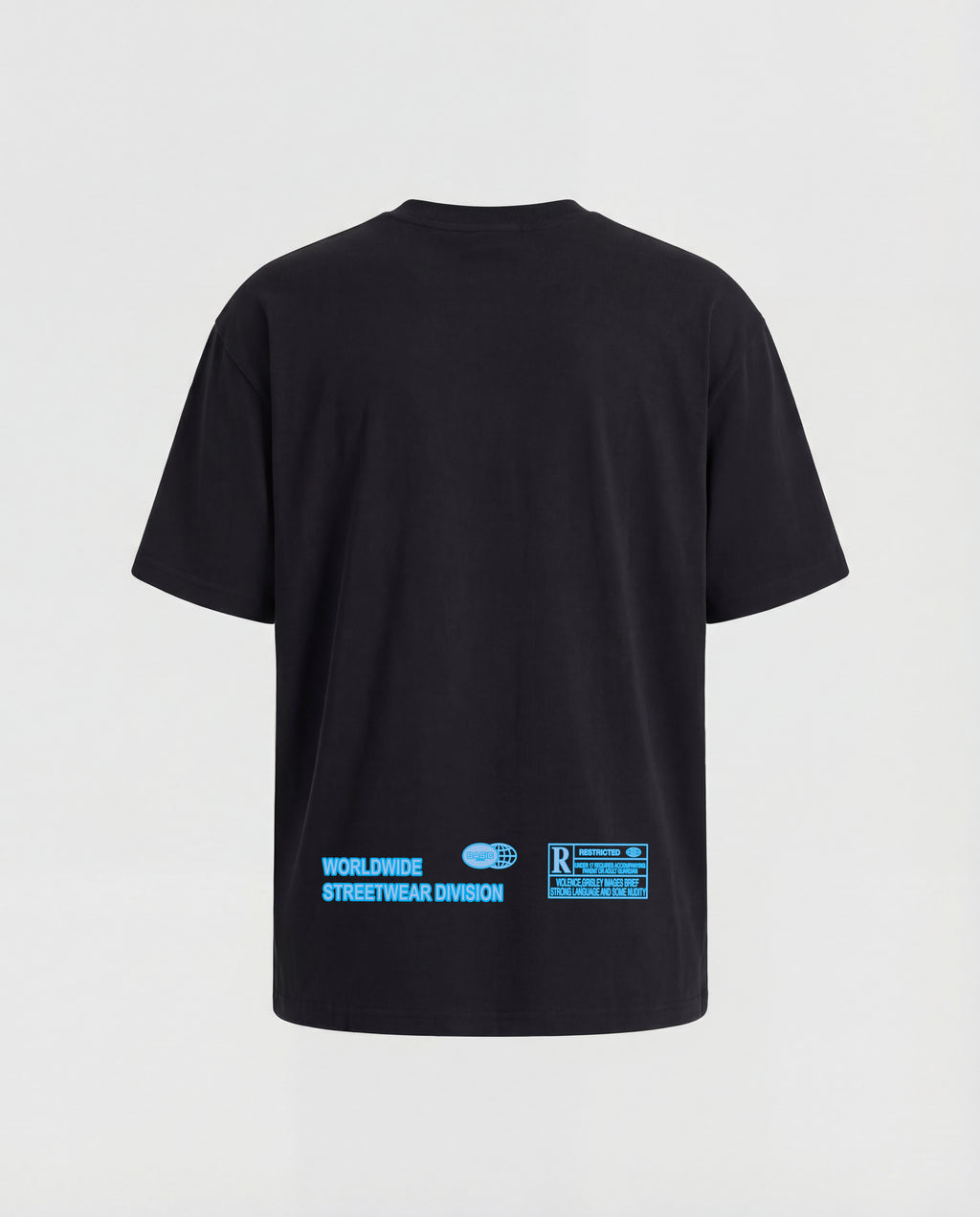 T-SHIRT ESSENTIAL  "MIDNIGHT BLU FLAME" - NERO