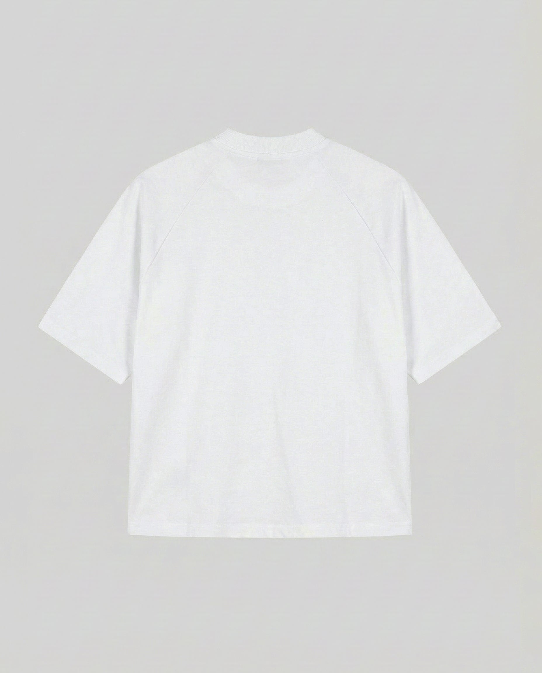 T-SHIRT OVER , TAGLIO SPALLA "MIDNIGHT SPINATO" - BIANCO