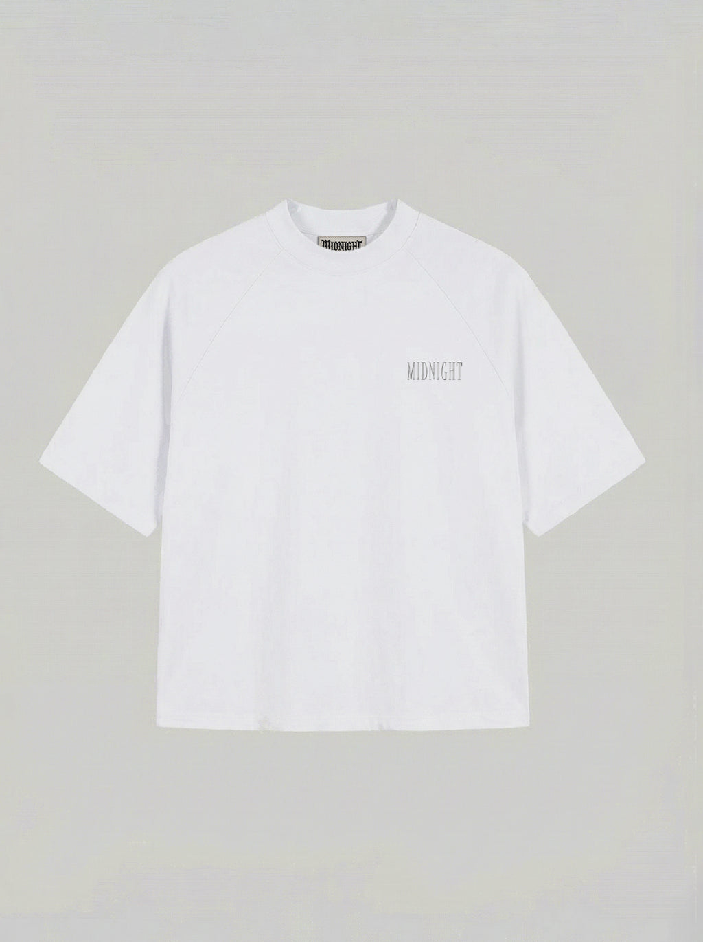 T-SHIRT OVER , TAGLIO SPALLA STAMPA "PHANTOM" - BIANCO