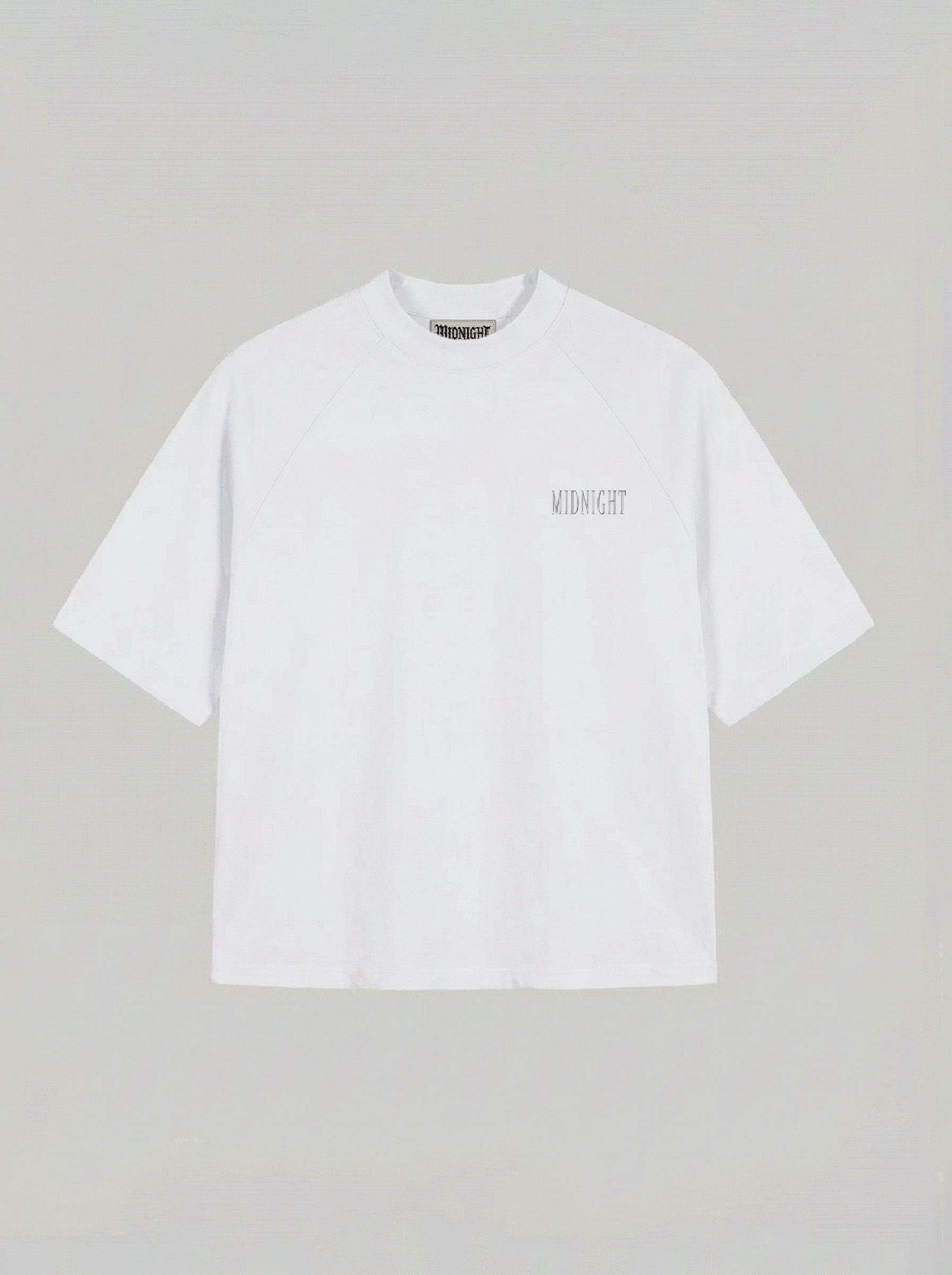 T-SHIRT OVER , TAGLIO SPALLA STAMPA "PHANTOM" - BIANCO