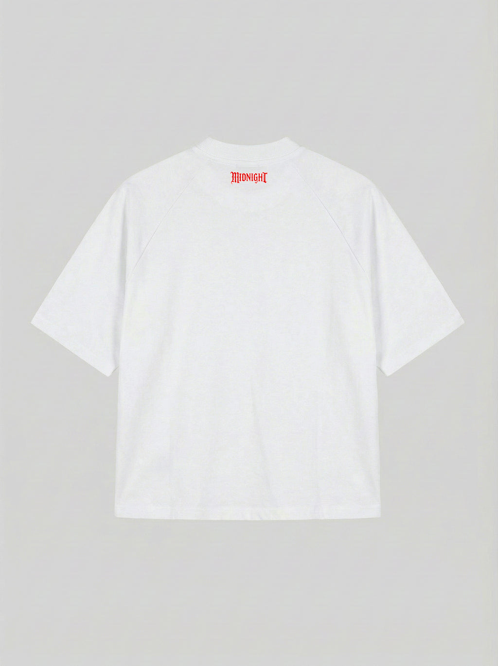 T-SHIRT OVER , TAGLIO SPALLA STAMPA "SIMPLE" - BIANCO