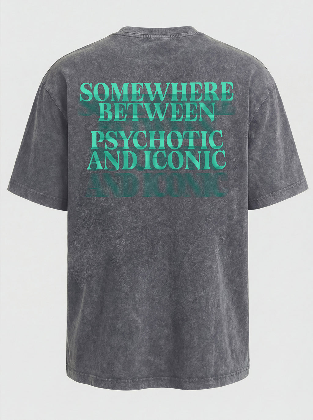 WASHED T-SHIRT "PSYCHOTIC" - LIGHT GREY