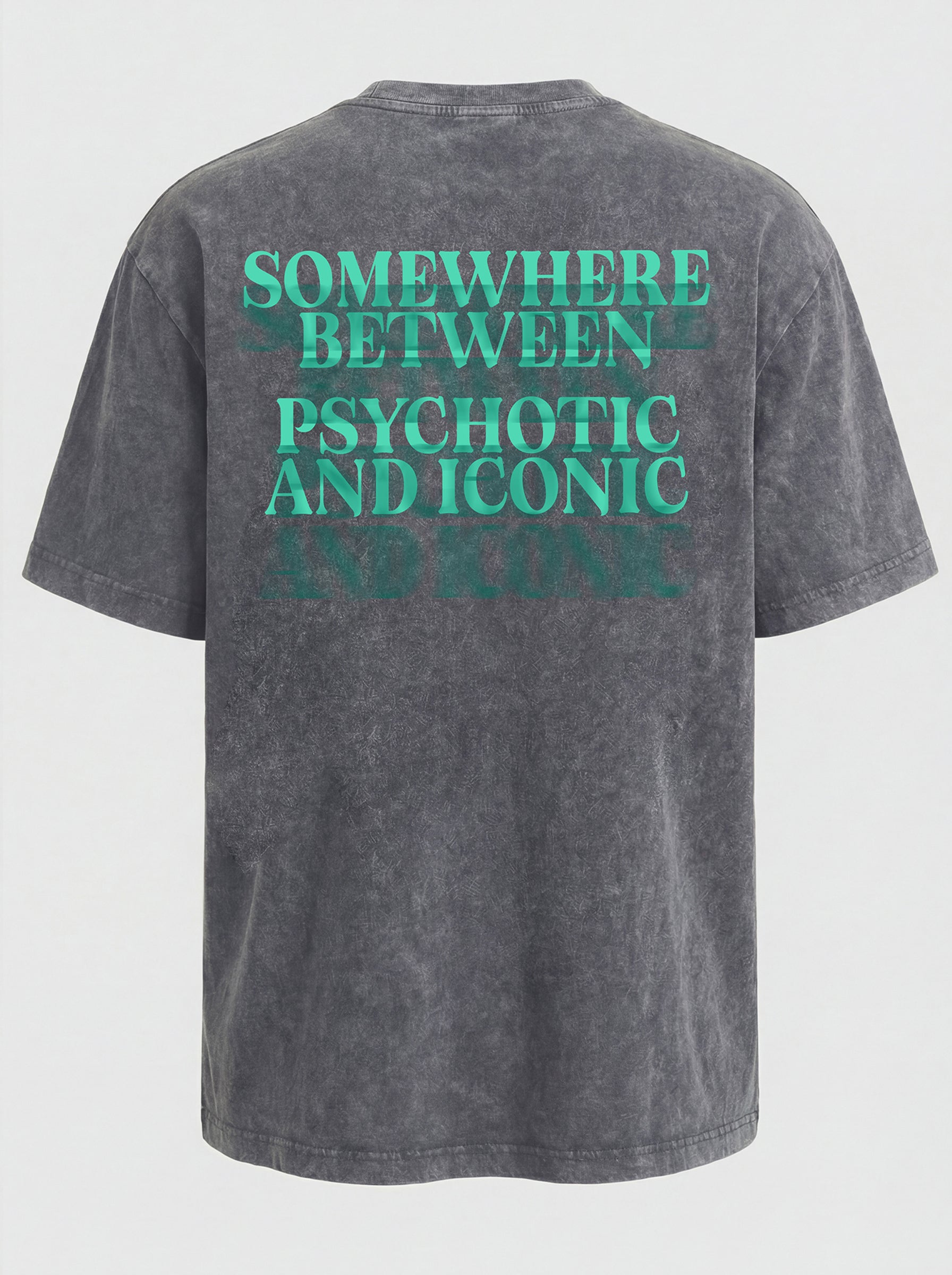 WASHED T-SHIRT "PSYCHOTIC" - LIGHT GREY